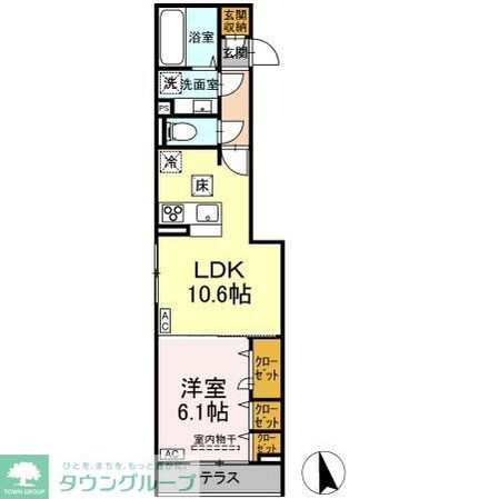 D-ROOM田町Bの物件間取画像